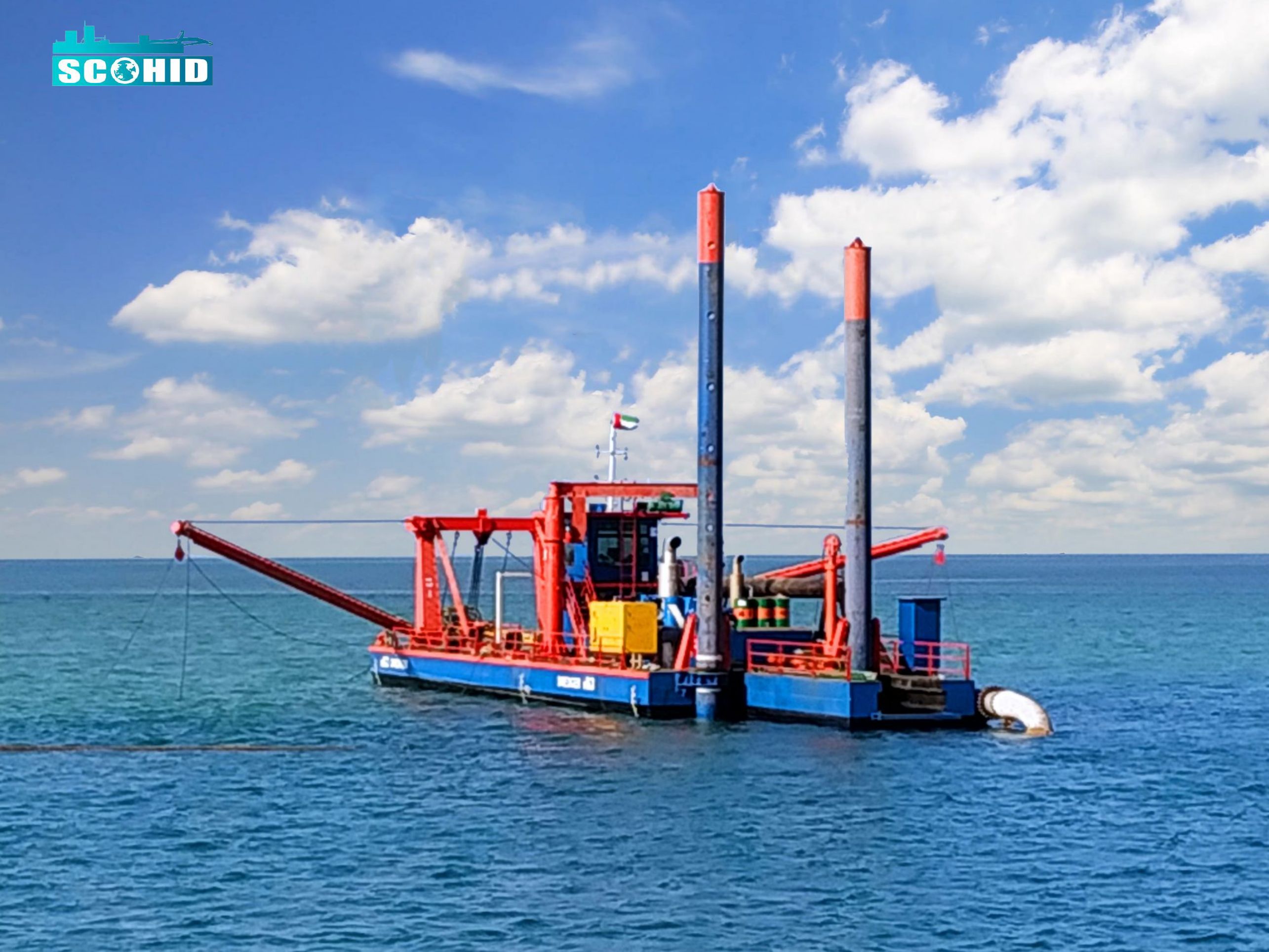 Drague hydraulique à distance de décharge de 7000 pour la construction portuaire