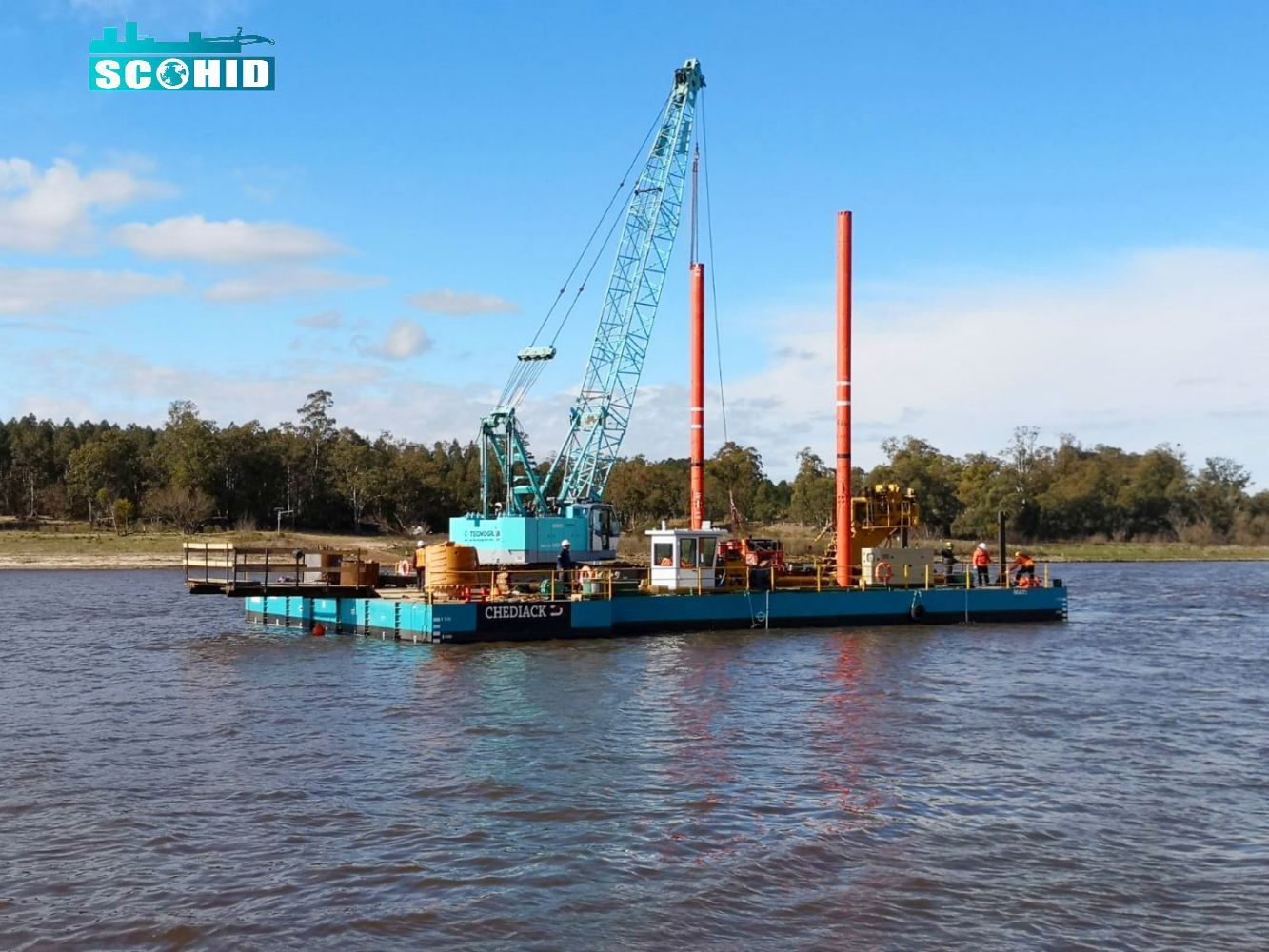 Nouvelles marques SCO HID Marine Crane Barge flottante Vente chaude en Uruguayen