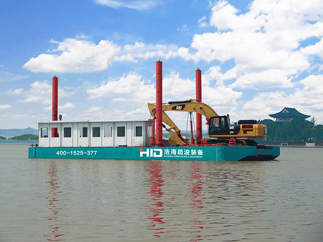 Haute efficacité et protection de l'environnement Équipement de transport d'excavatrice à bon prix/Barge pour l'extraction de sable de pelle rétro dans la rivière