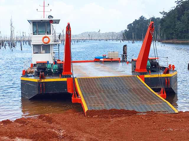 Barge à pont en acier/ barge de transport à fond plat Barge à pont de fret de transport maritime